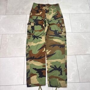 Vintage 1980s US Military Woodland Camo BDU Cargo Pants 31x29 Field Trousers